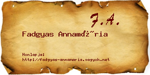 Fadgyas Annamária névjegykártya