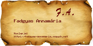 Fadgyas Annamária névjegykártya