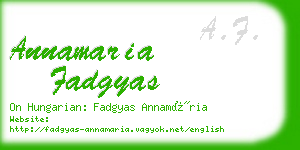 annamaria fadgyas business card